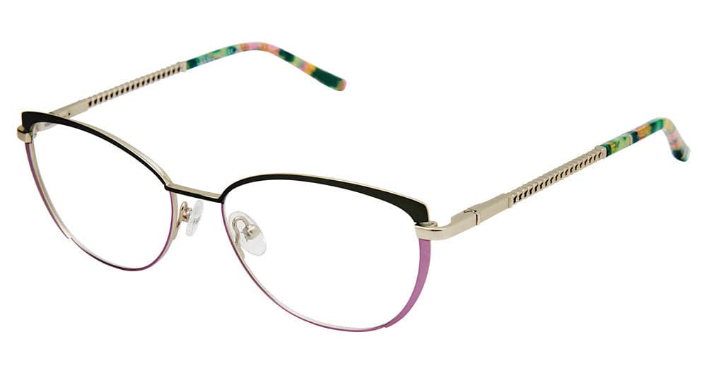 Nicole Miller MOUETTES C01 Eyeglasses Olive/pink/gold 55mm Women