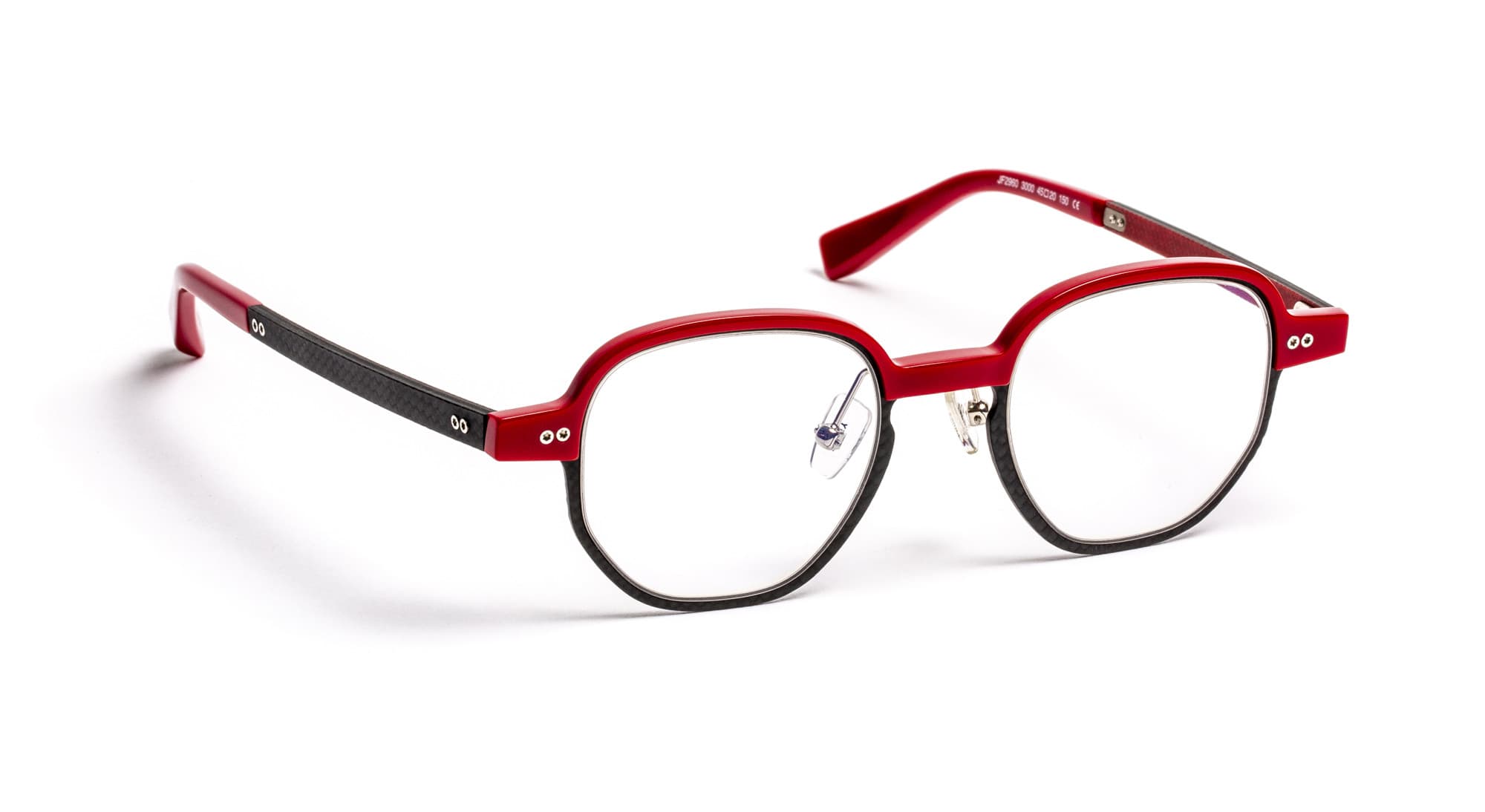 J.F. Rey JF2960 C3000 Eyeglasses Red/carbon/fiber Red 45mm Men