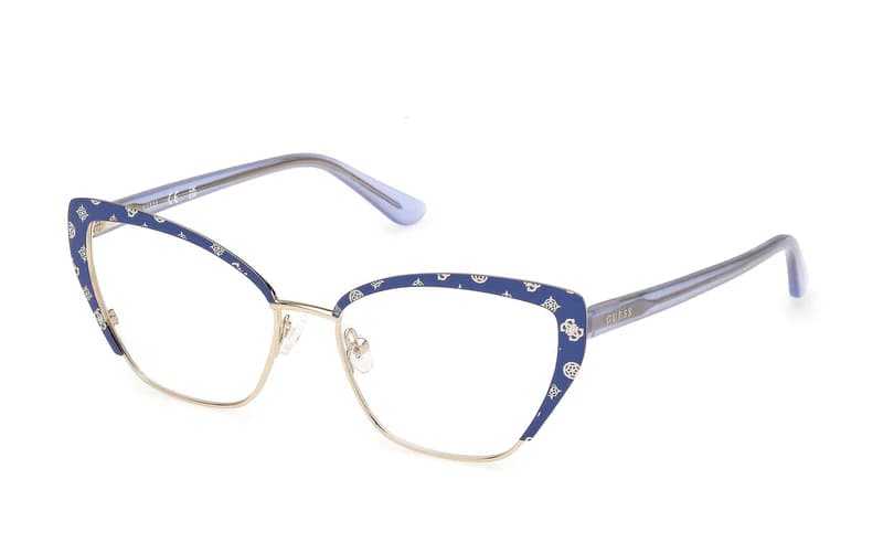 Guess GU50122 092 Eyeglasses Blue 54mm Women