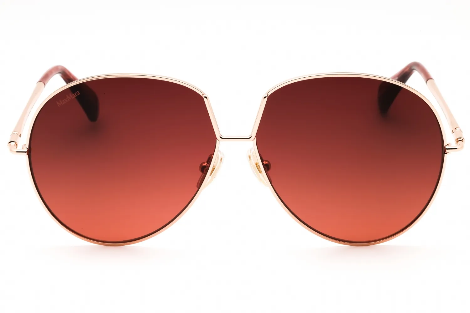 Max Mara MM0081 28F Sunglasses Shiny Rose Gold 60mm Women 2