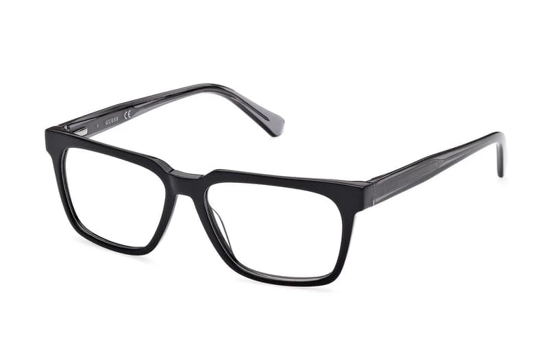 Guess GU50059 001 Eyeglasses Shiny Black 53mm Men