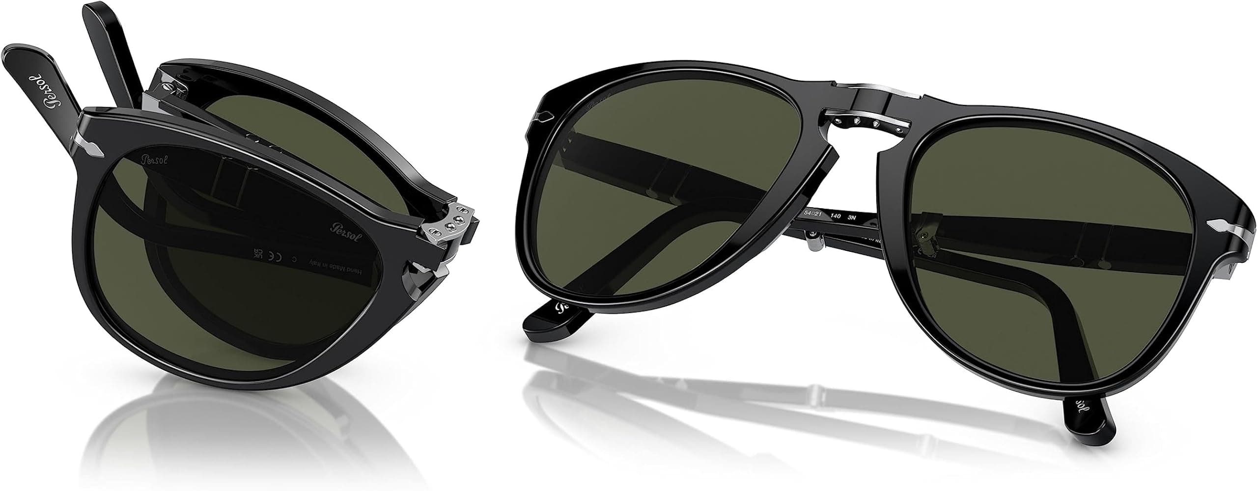 Persol PO0714 95/31 Sunglasses Crystal Black Gray Shaded 52mm Men 2