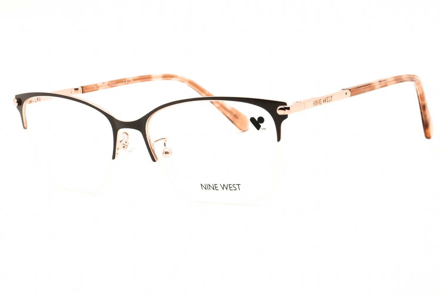 Nine West NW8012 200 Eyeglasses Satin Solid Brown 56mm Women