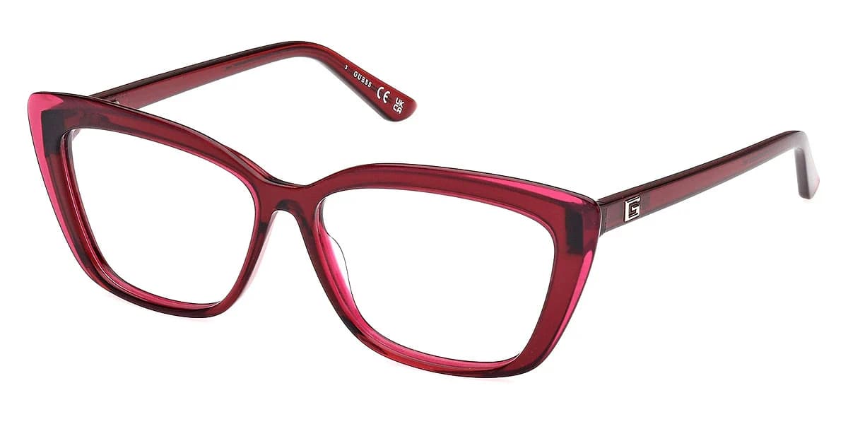 Guess GU2977 069 Eyeglasses Shiny Bordeaux 49mm Women