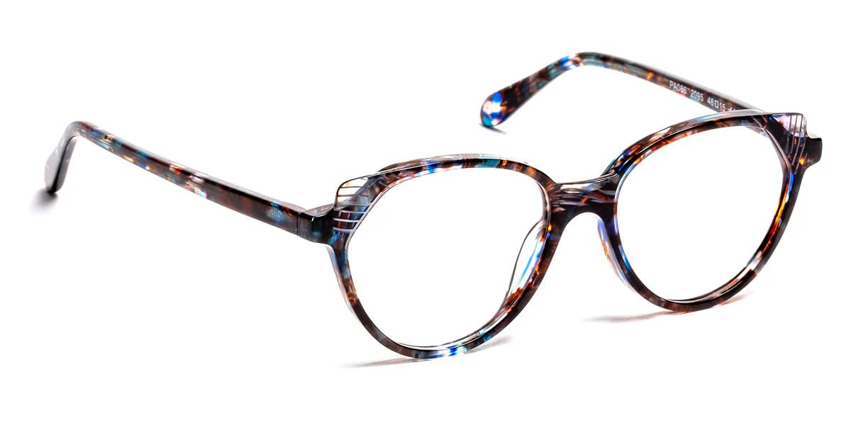 J.F. Rey Petite PA086 2095 Eyeglasses Blue Night Brown 48mm Women