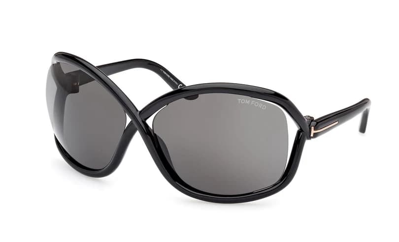 Tom Ford FT1068 01A Sunglasses Shiny Black 68mm Women