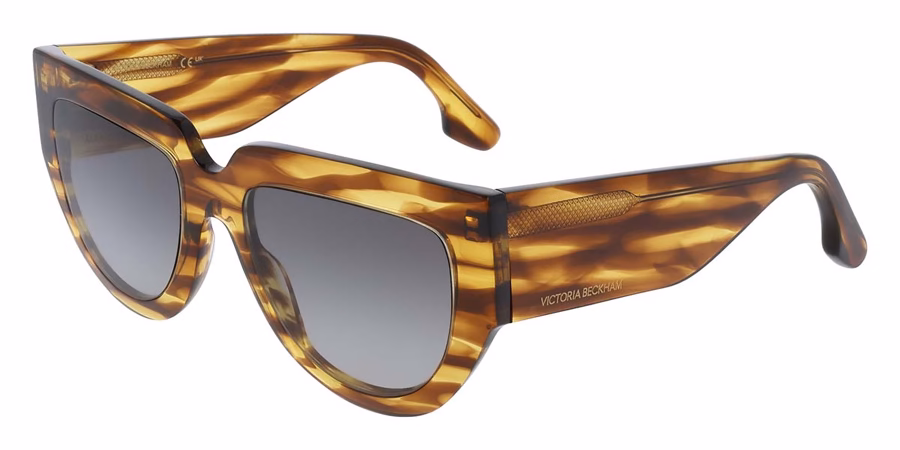 Victoria Beckham VB679S 224 Sunglasses Striped Tobacco 53mm Women