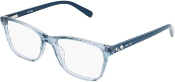 Nine West NW5187 440 Eyeglasses Aqua Crystal Horn 51mm Women