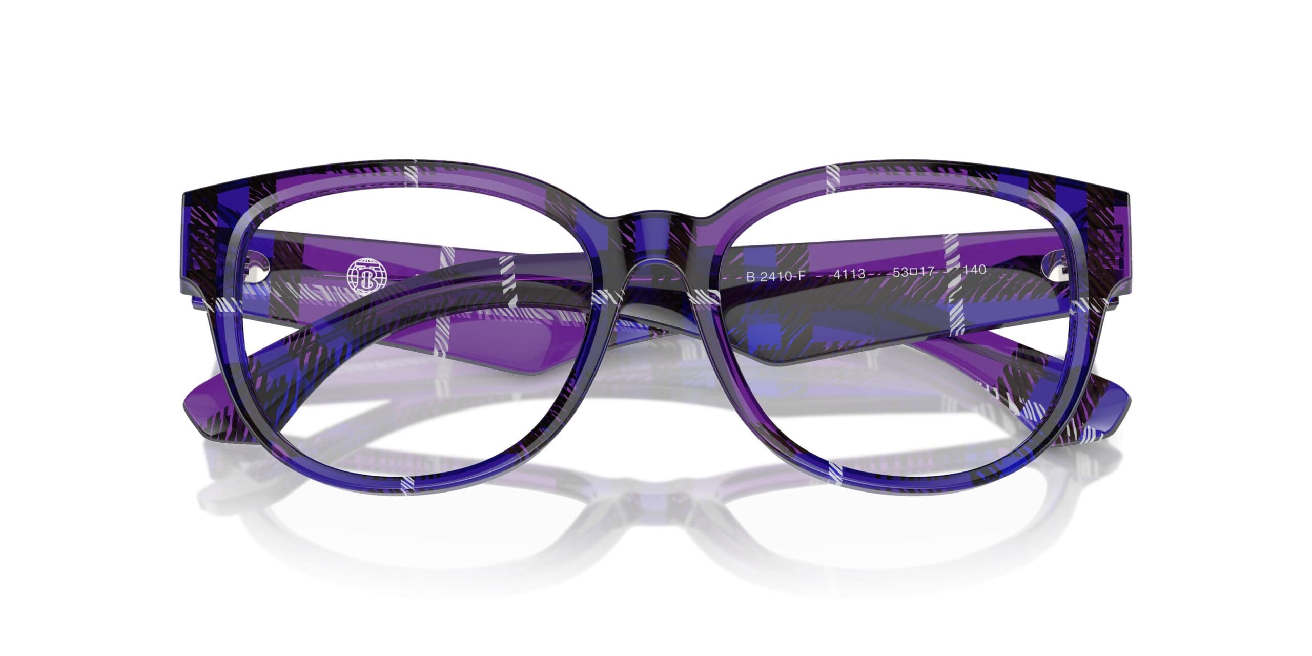 Burberry 0BE2410F 4113 Eyeglasses Transparent Checkered Blue 53mm Women 5