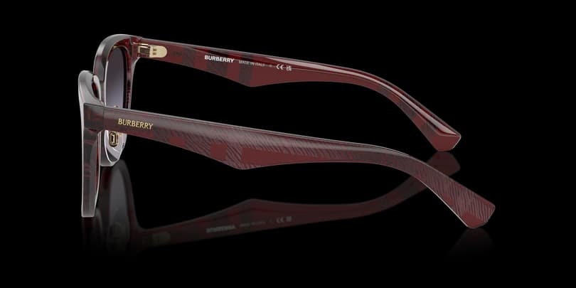 Burberry 0BE4446D 41158G Sunglasses Check Red 57mm Women 3
