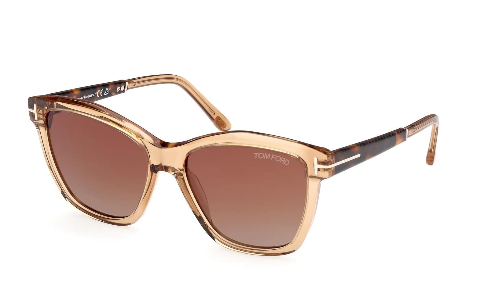 Tom Ford FT1087 45F Sunglasses Shiny Light Brown 54mm Women