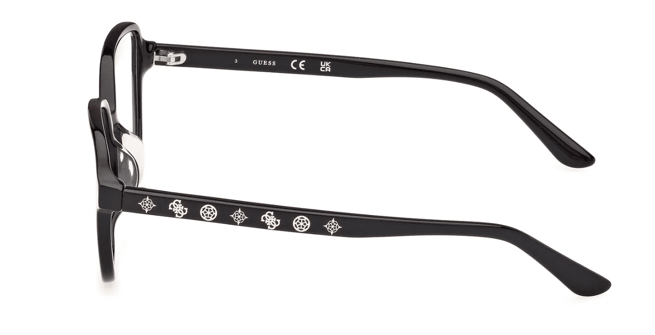 Guess GU50154D 001 Eyeglasses Shiny Black 52mm Women 2