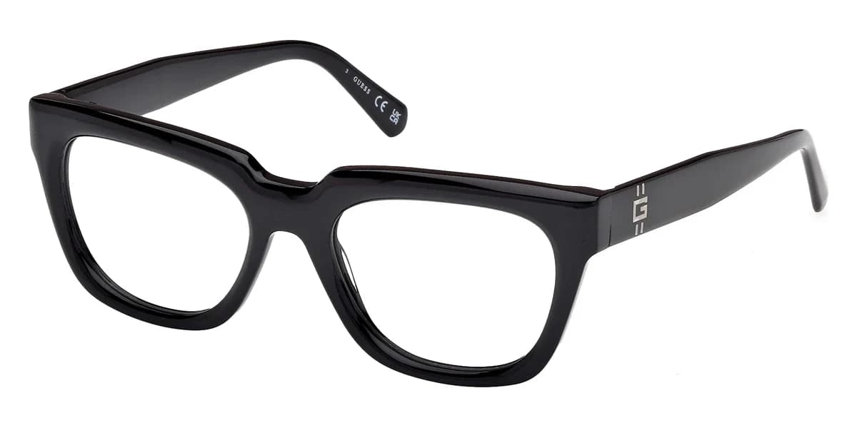 Guess GU50238 001 Eyeglasses Shiny Black 53mm Men