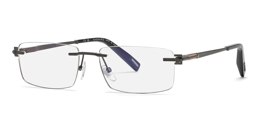 Chopard VCHL19 570568 Eyeglasses Shiny Gunmetal 57mm Unisex