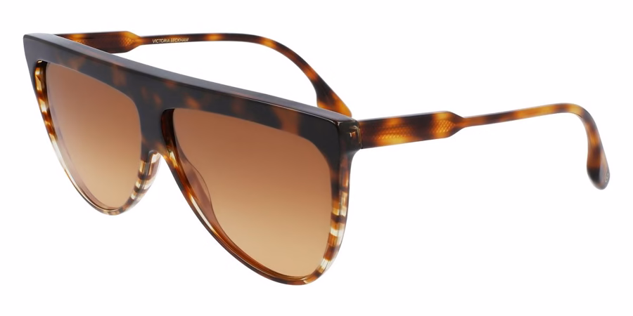 Victoria Beckham VB619S 211 Sunglasses Striped Dark Havana 65mm Women