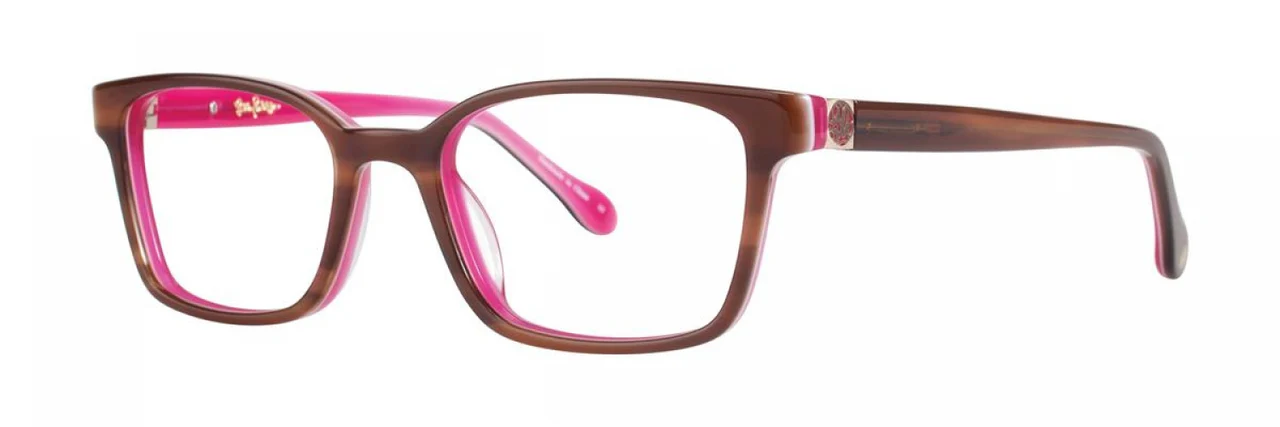 Lilly Pulitzer Reagen Eyeglasses Havana Fuschia 48mm Women