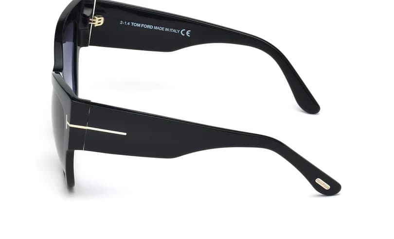 Tom Ford FT0371 01B Sunglasses Shiny Black 57mm Women 2