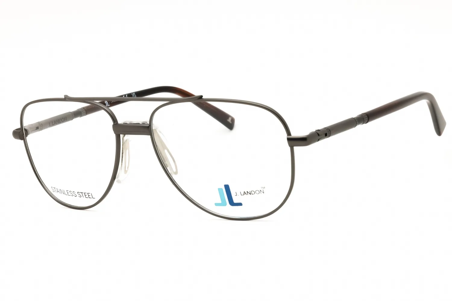 J. Landon JL1010 007 Eyeglasses Matte Dark Nickeltin 57mm Men