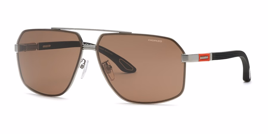 Chopard SCHG89 0509 Sunglasses Shiny Gunmetal 66mm Unisex