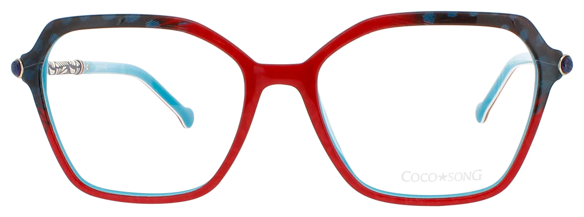 Coco Song RICH GIRL C01 Eyeglasses Red Turquoise 54mm Women 2