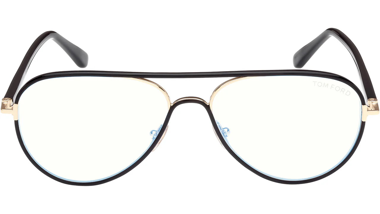 Tom Ford FT5897B 001 Eyeglasses Shiny Black 57mm Women 2