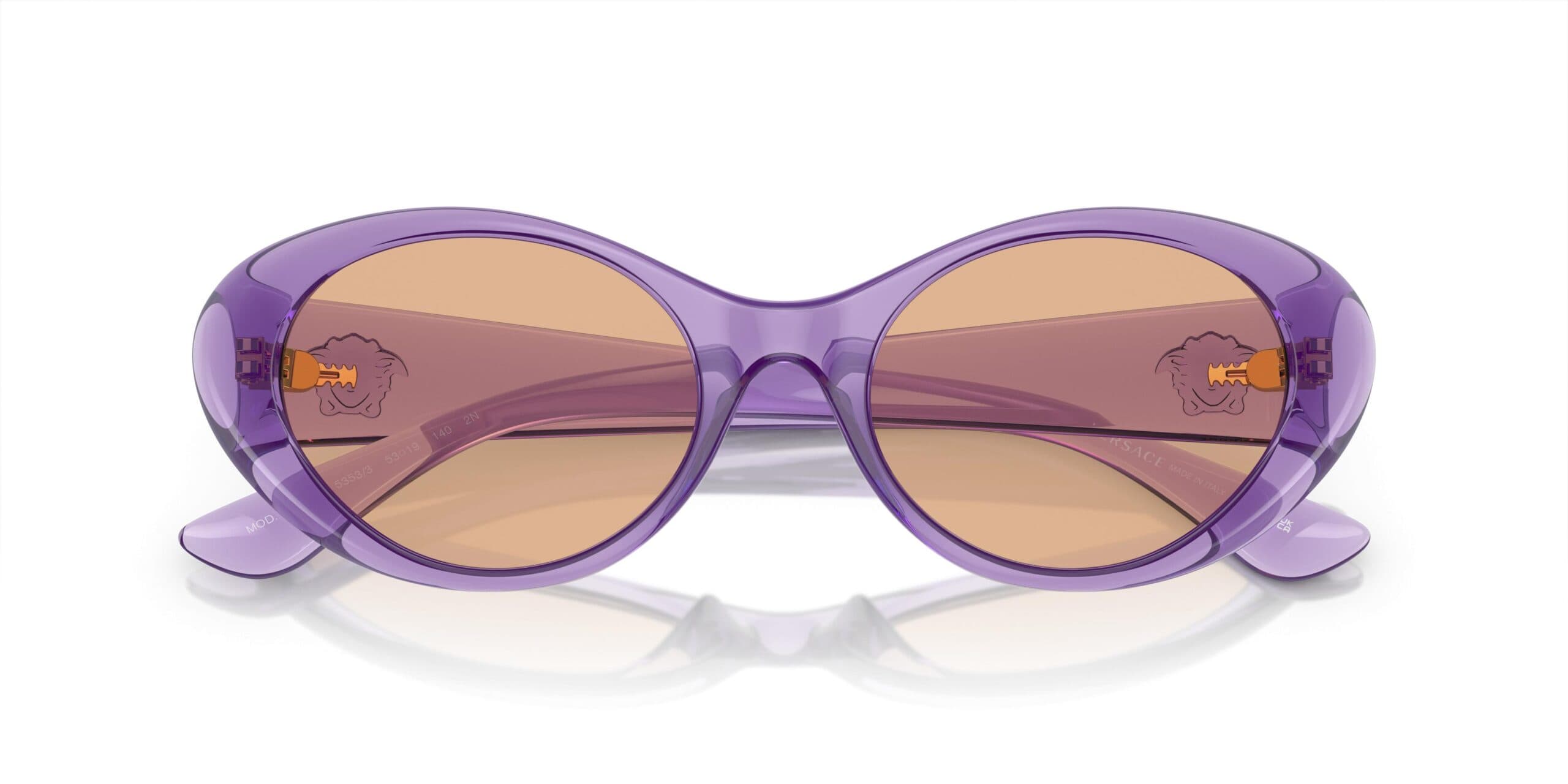 Versace 0VE4455U 5353/3 Sunglasses Purple Transparent 53mm Women 5