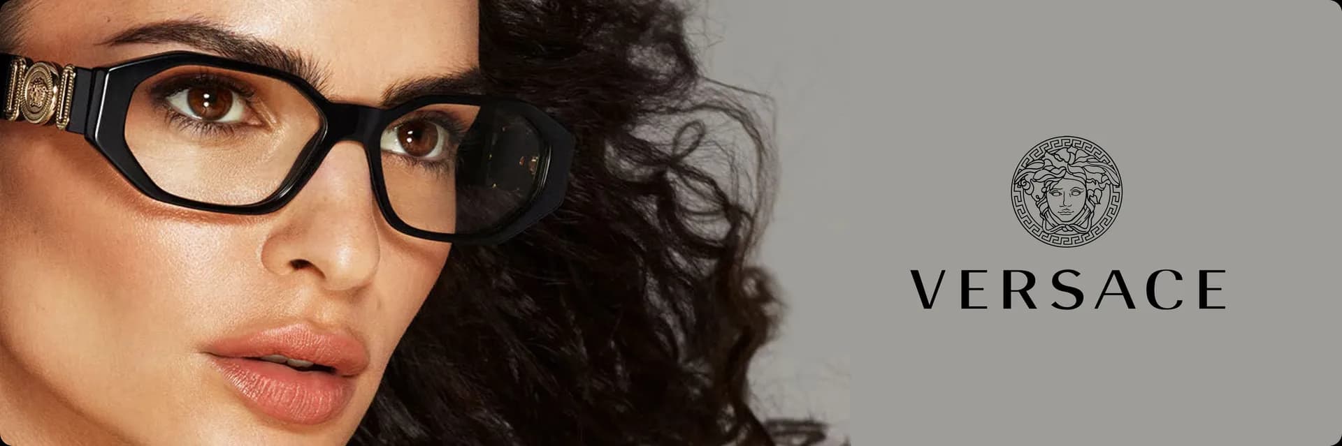 Versace eyeglasses campaign banner