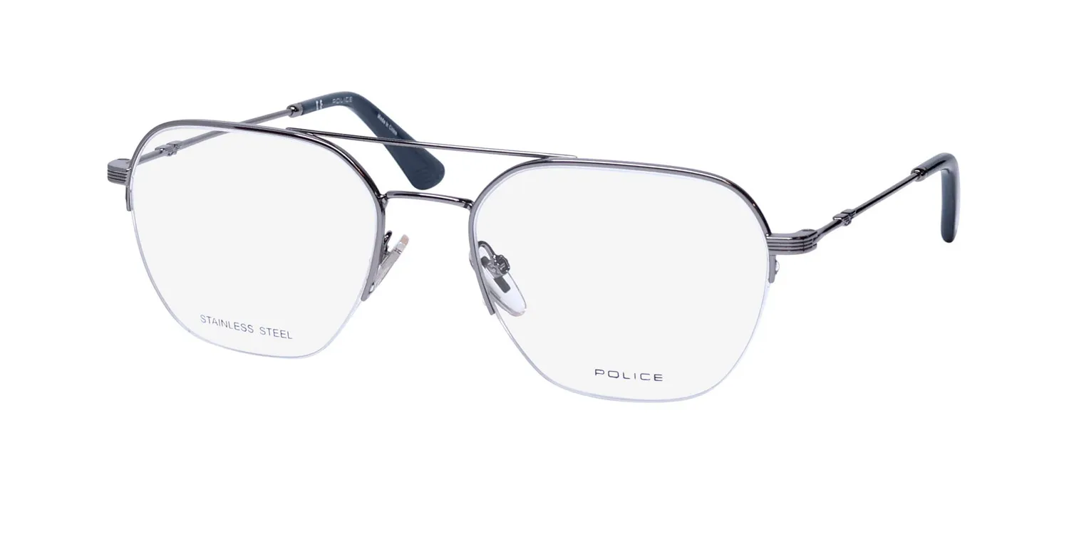 Police Vpld02 Origins Lite 9 509y Eyeglasses Silver 52mm