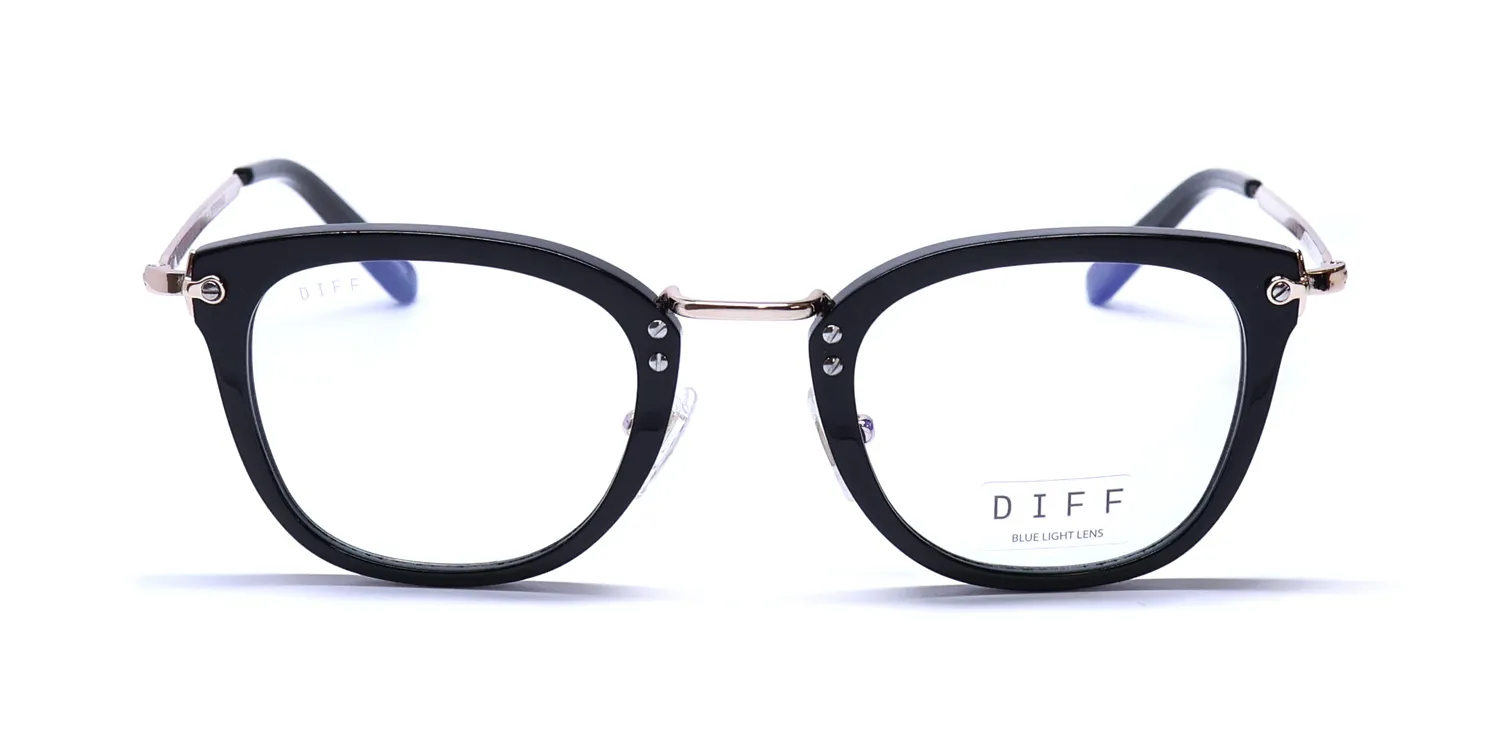 Diff Rue Blue Light Lens bk Eyeglasses Black 46mm 3