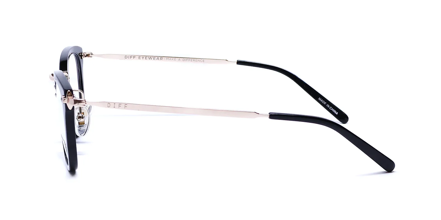 Diff Rue Blue Light Lens bk Eyeglasses Black 46mm 4