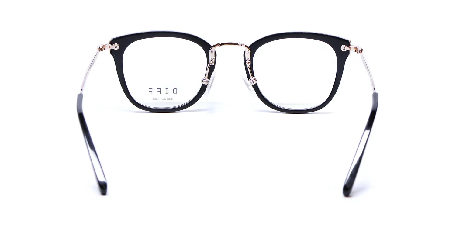 Diff Rue Blue Light Lens bk Eyeglasses Black 46mm 5