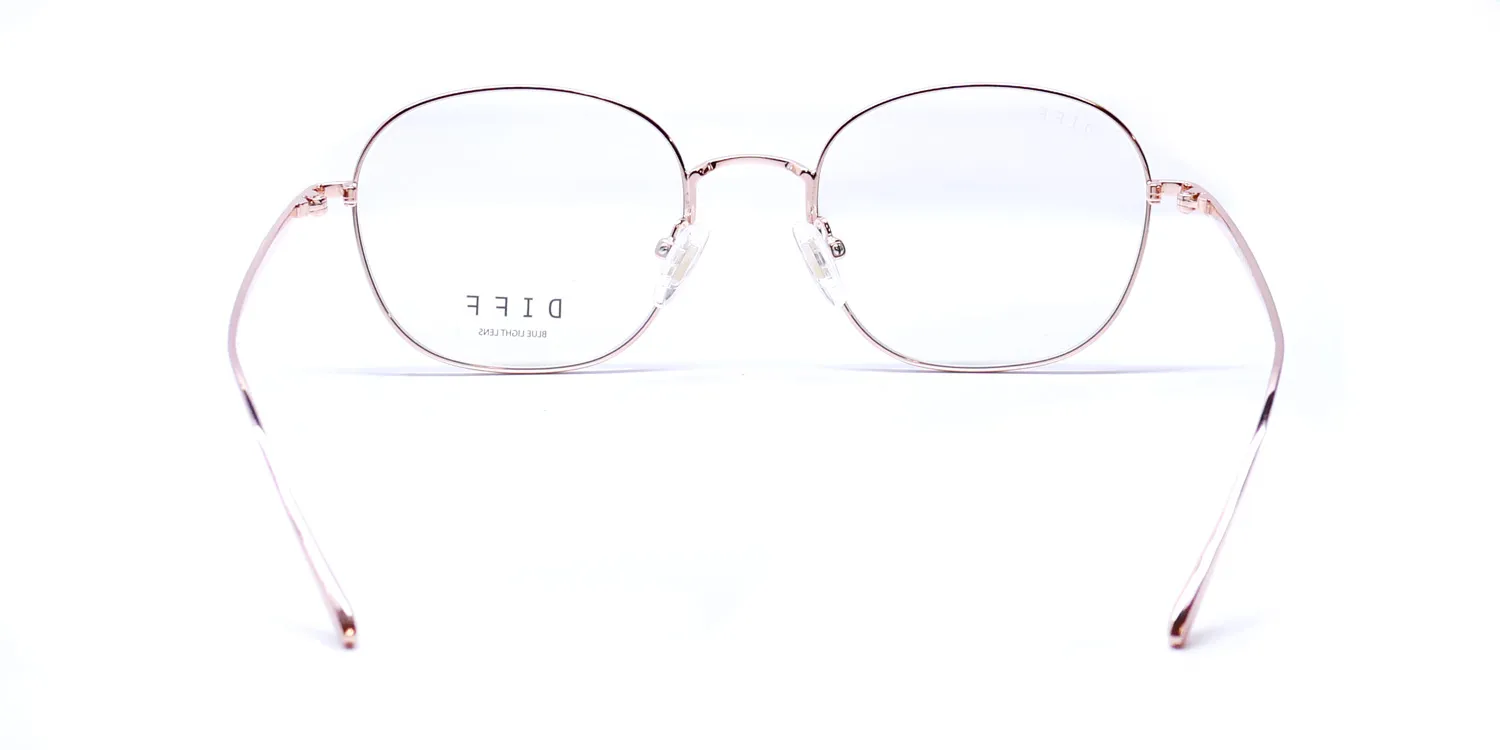 Diff 0286 Reid Blue Light Lens rg Eyeglasses Rose Gold 51mm Unisex 5