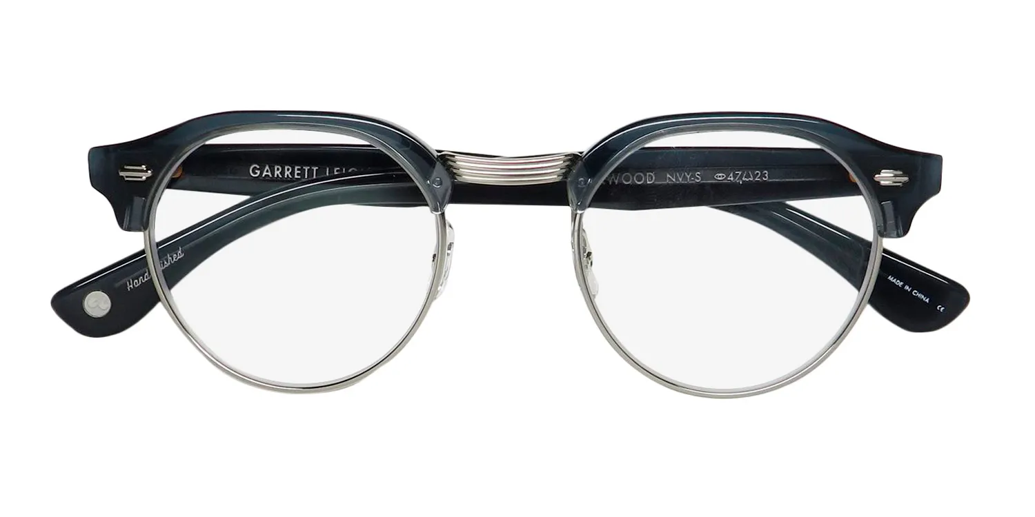 Garrett Leight Oakwood Blue Light Technology nvy-s Eyeglasses Navy 47mm Unisex 2