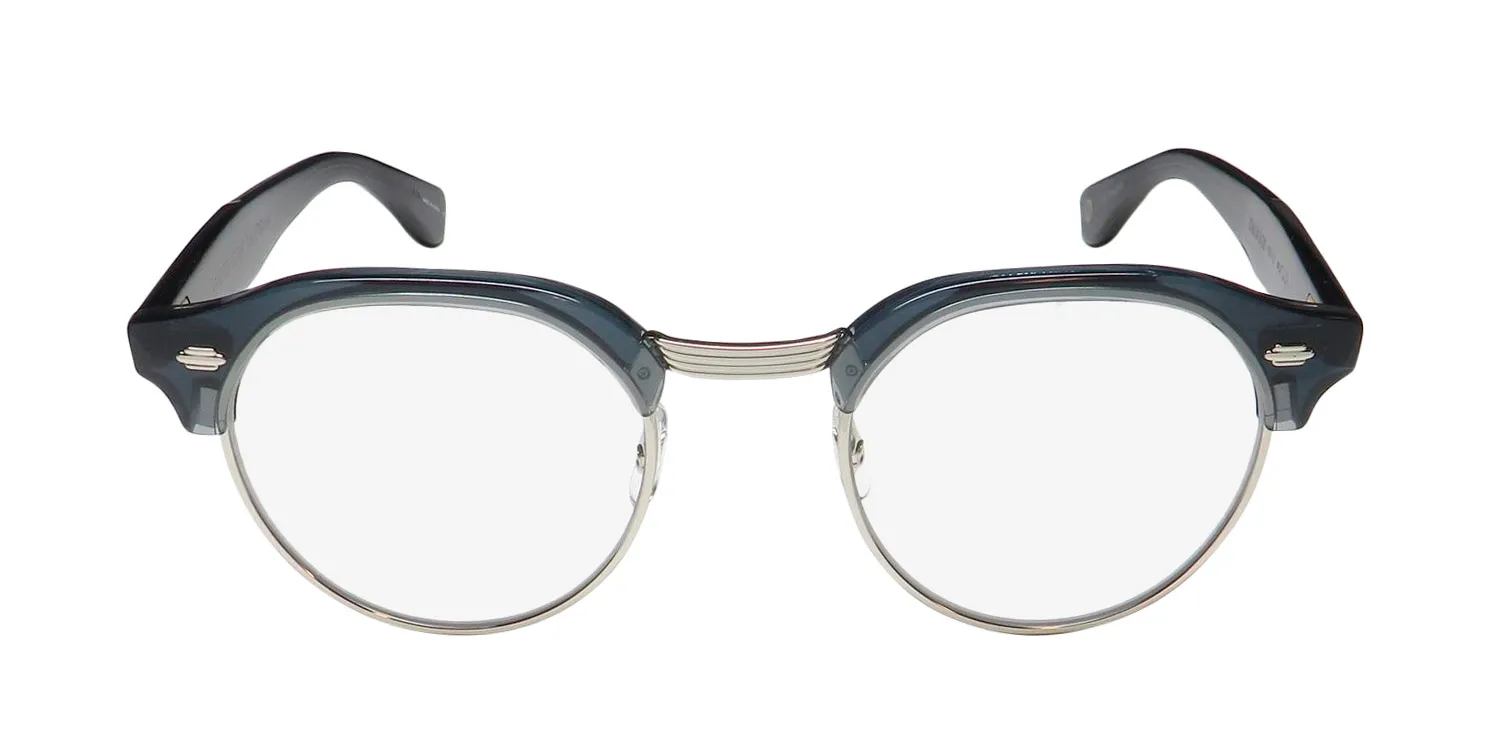 Garrett Leight Oakwood Blue Light Technology nvy-s Eyeglasses Navy 47mm Unisex 3