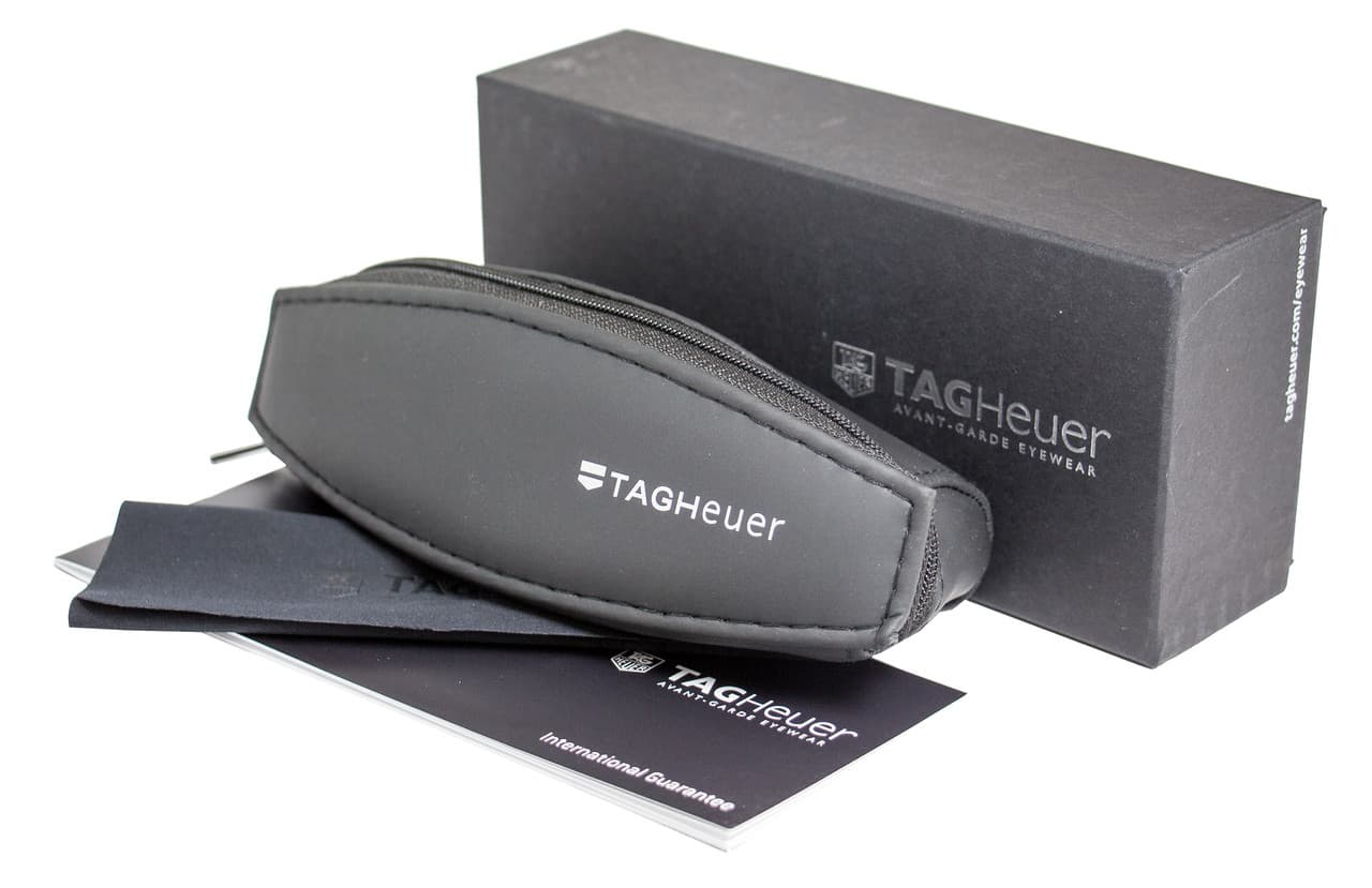 Tag Heuer TH553 006 Eyeglasses Black Red 57mm Unisex _Case