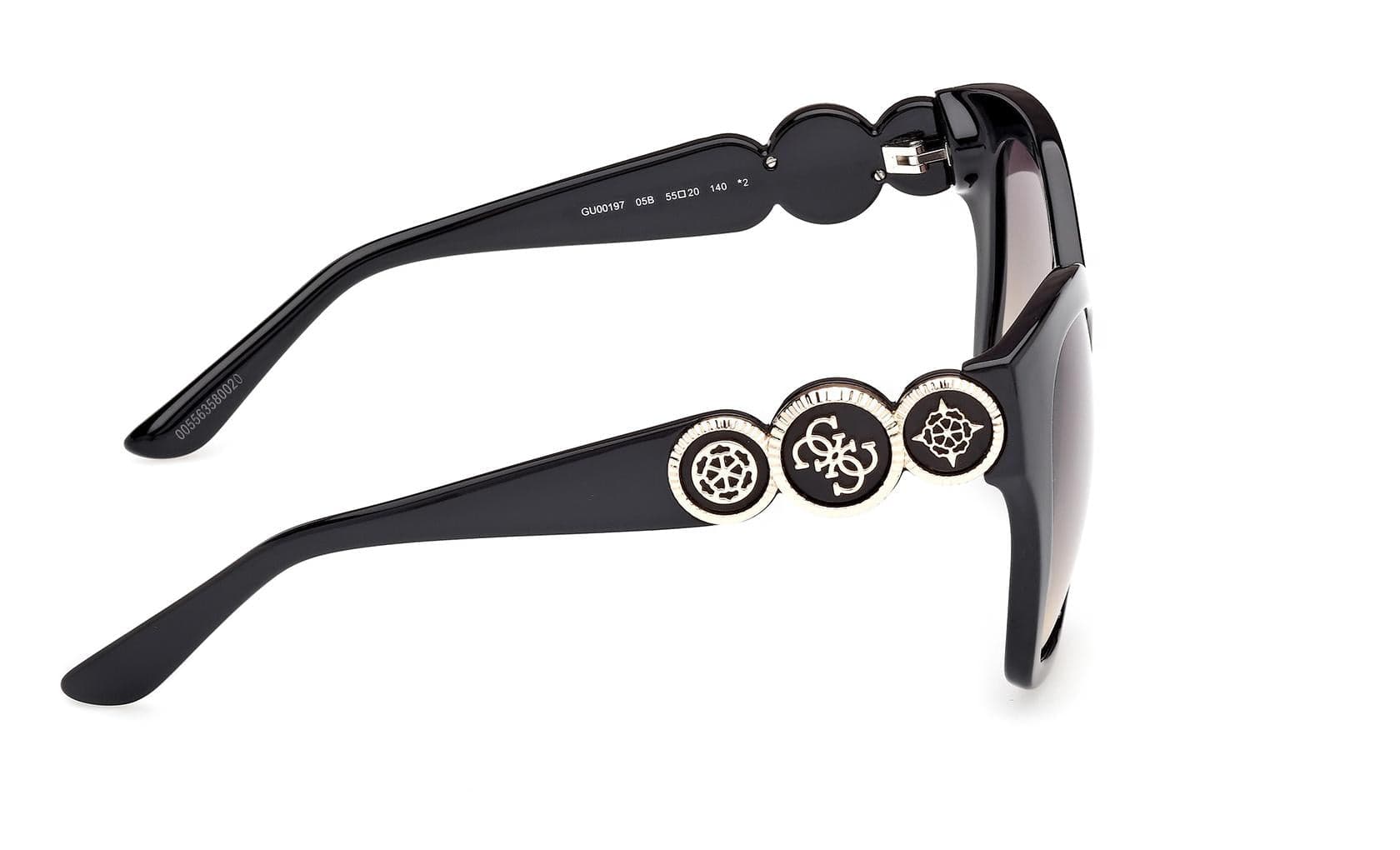 Guess GU00197 05B Sunglasses Black 55mm 5
