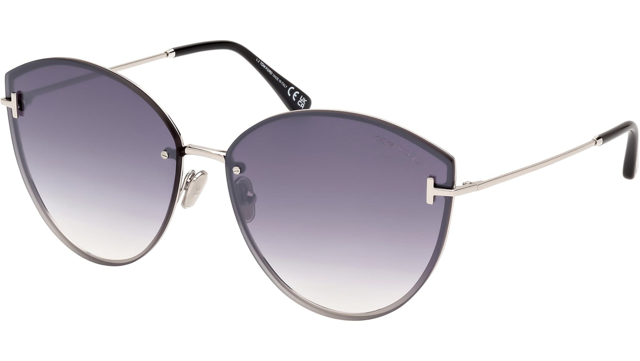 Tom Ford FT1106 16C Sunglasses Shiny Palladium 63mm Women