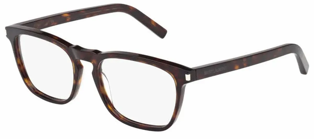 Saint Laurent SL29 002 Eyeglasses Shiny Dark Havana 53mm Unisex