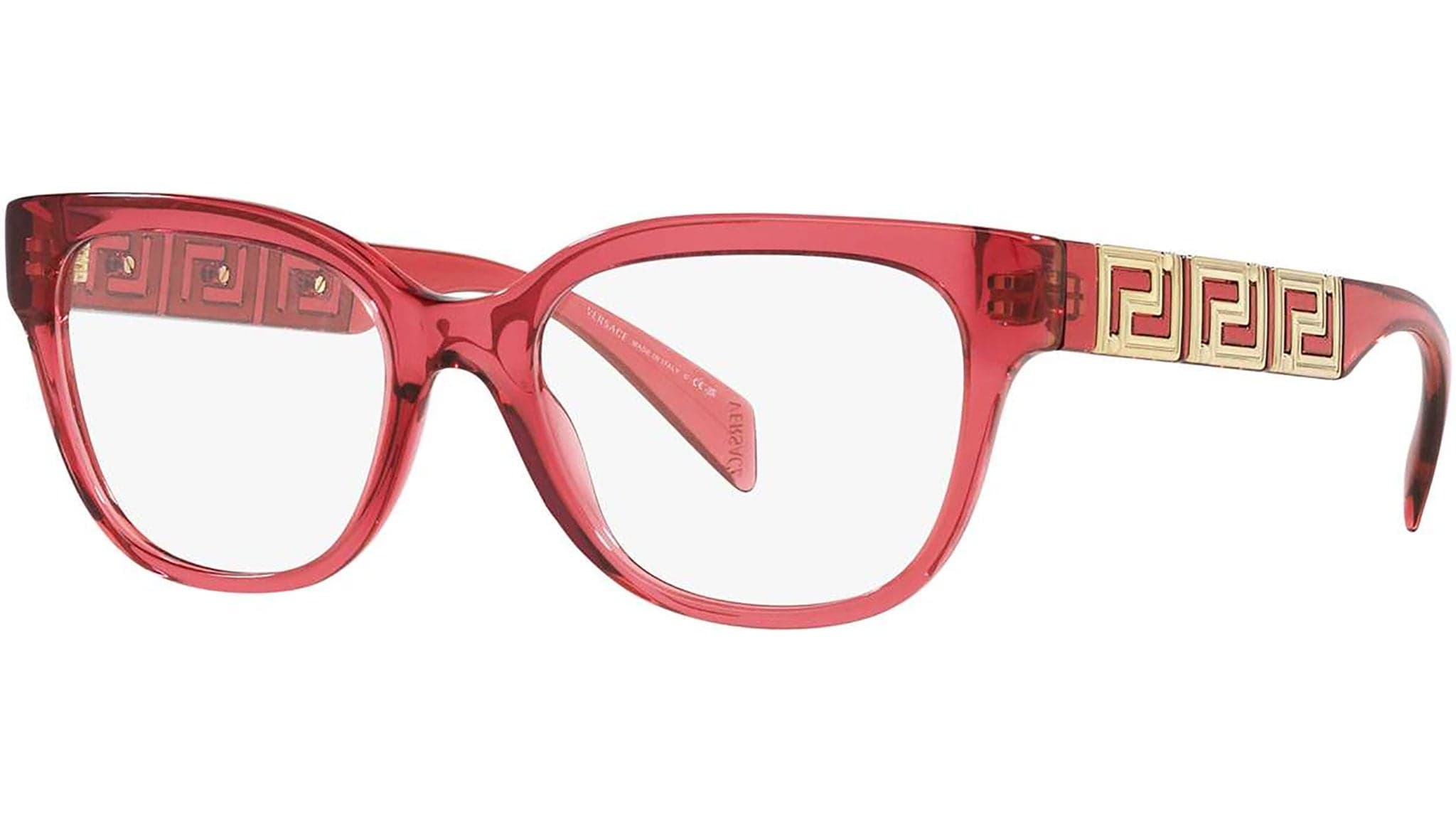 Versace 0VE3338 5409 Eyeglasses Transparent Red 52mm Women