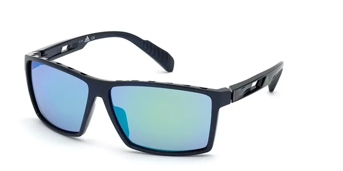 Adidas SP0010 91Q Sunglasses Matte Blue 63mm Men