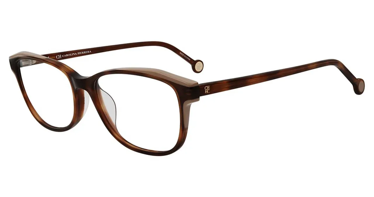 Carolina Herrera VHE776K 09XW Eyeglasses Brown 53mm Women