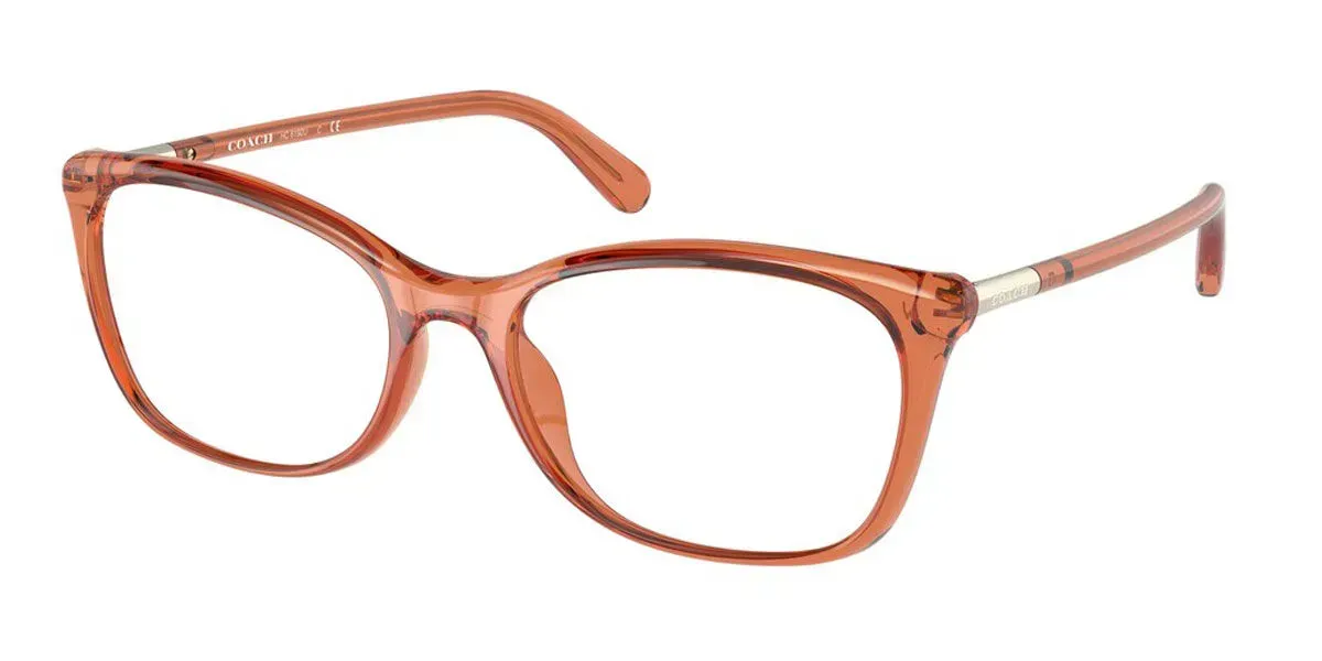 Coach HC6192U 5700 Eyeglasses Transparent Amber Brown 52mm Women