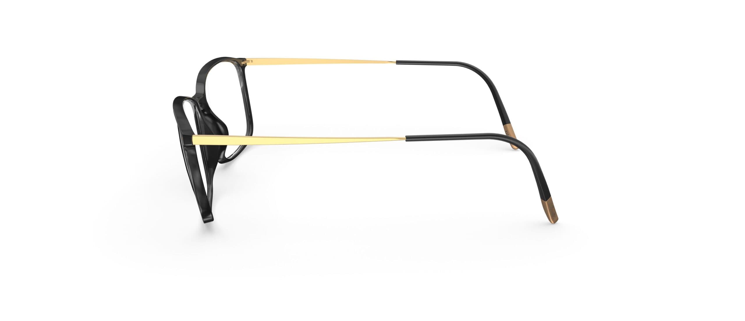 Silhouette Illusion Lite 2930 9030 Eyeglasses Shiny Black/gold 54mm Unisex 3