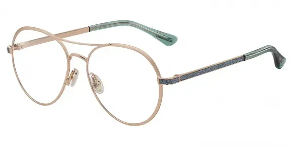 Jimmy Choo JC244 0GA Eyeglasses Gold Teal 56mm Women