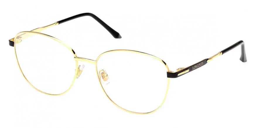 Longines LG5035/V 030 Eyeglasses Gold / Shiny Black 55mm Women