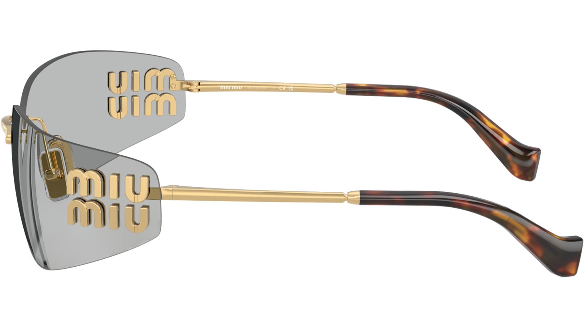 Miu Miu 0MU A51S 5AK50K Sunglasses Gold 75mm Women 3