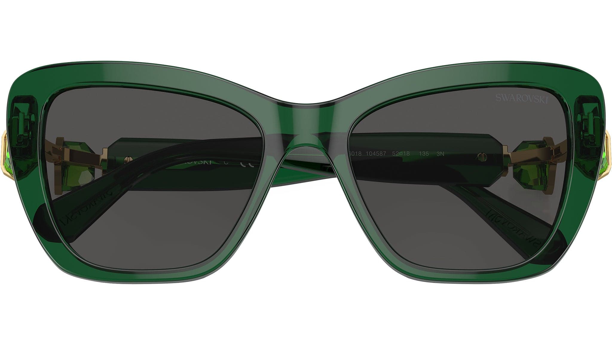Swarovski SK6018 104587 Sunglasses Dark Green 52mm Women 5