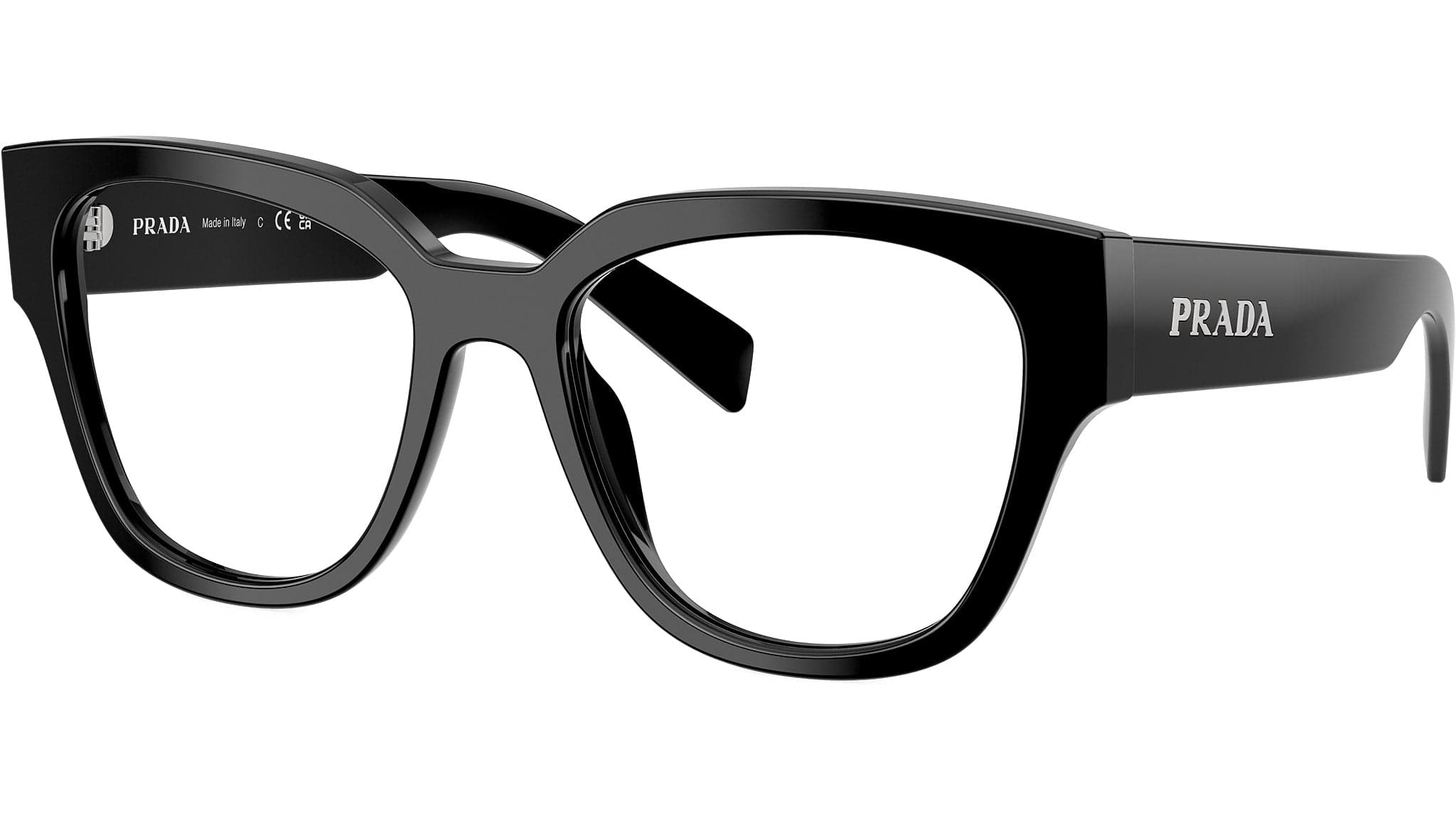 Prada PR C06V 16K1O1 Eyeglasses Glossy Black 52mm Women