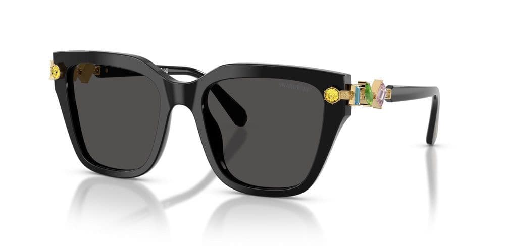 Swarovski SK6041 100187 Sunglasses Shiny Black 53mm Women