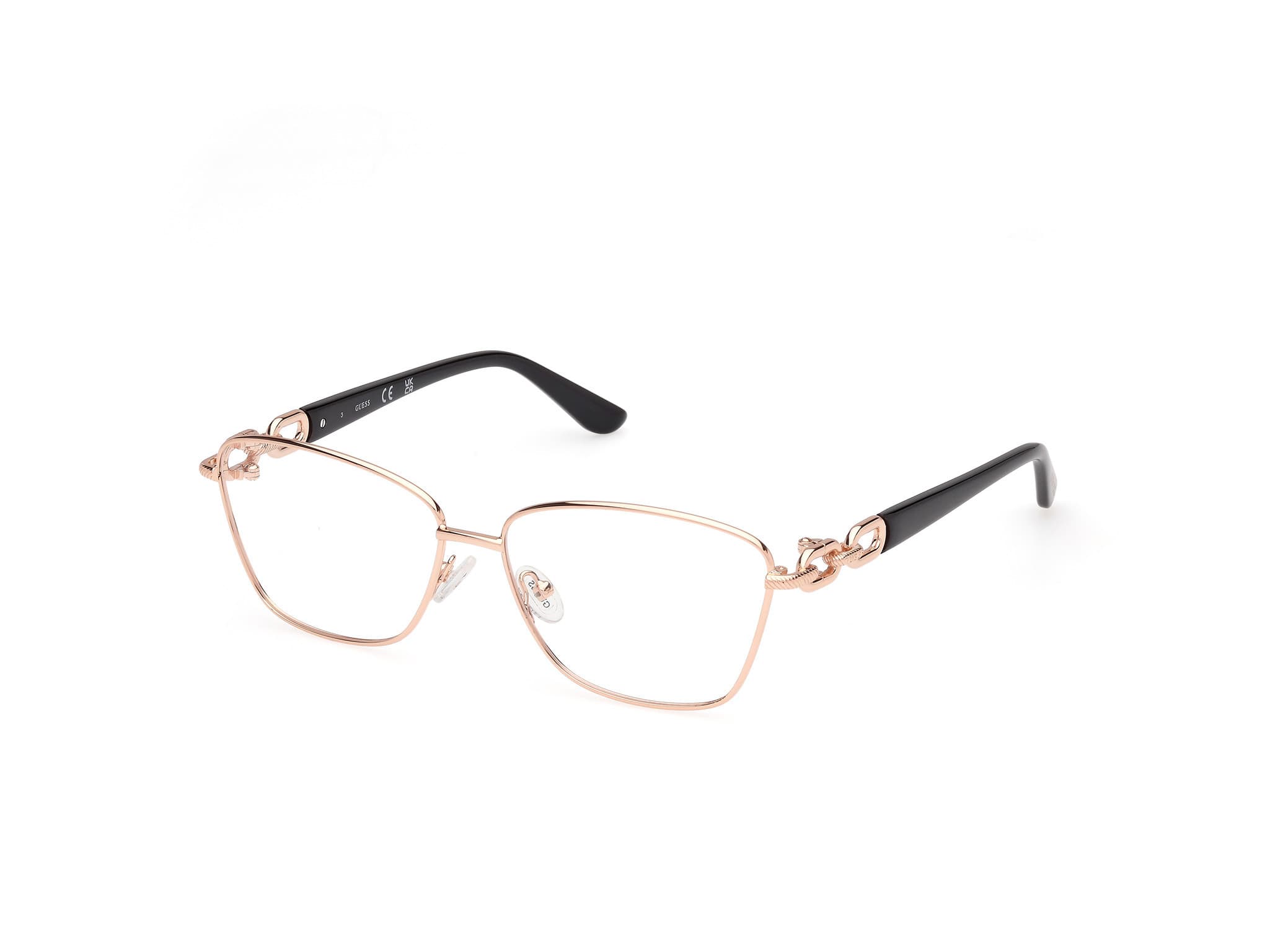 Guess GU50179 028 Eyeglasses Shiny Rose Gold 57mm Women